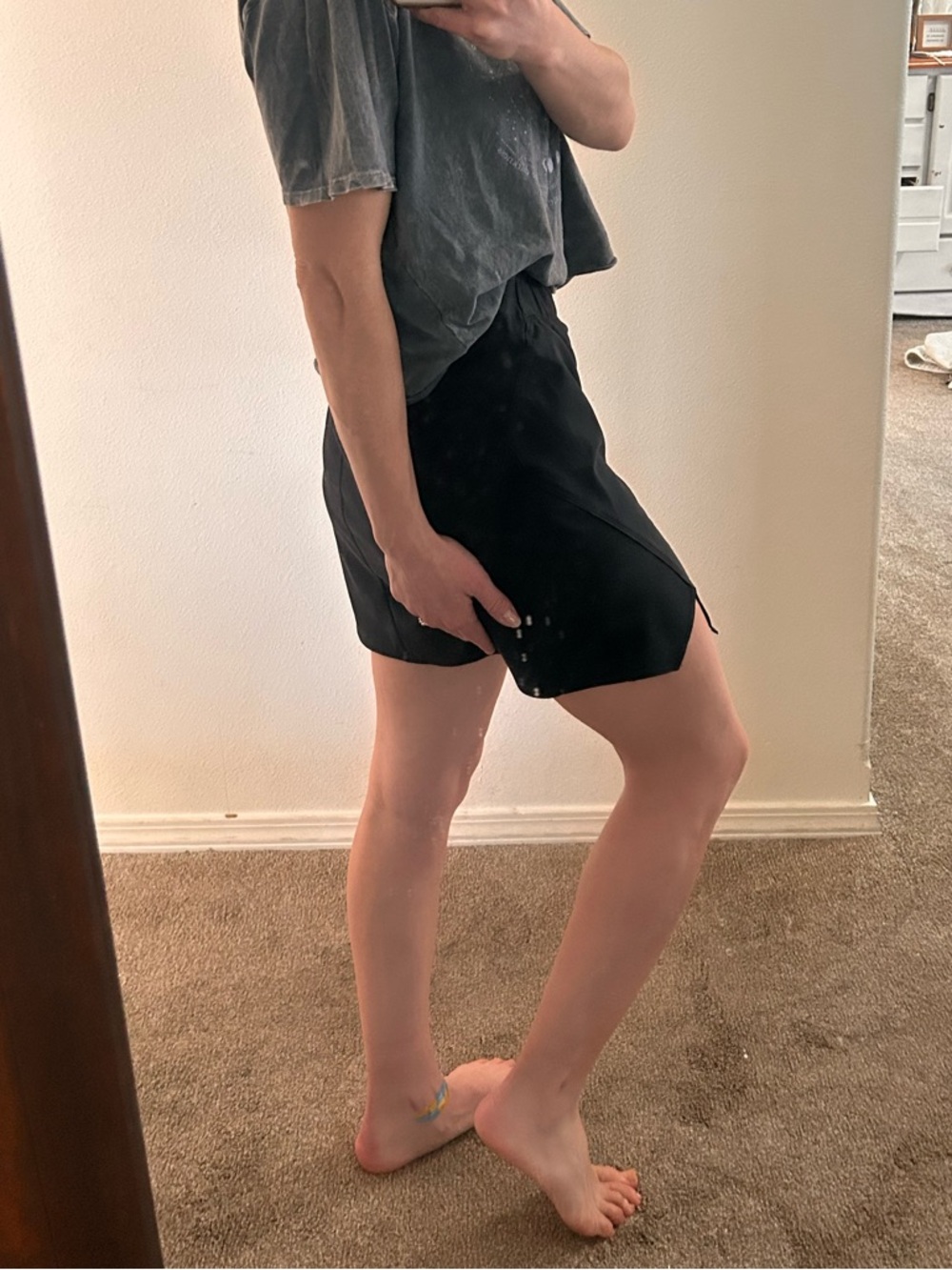 Columbia Black Asymmetrical Mini Skirt - Picture 2 of 4